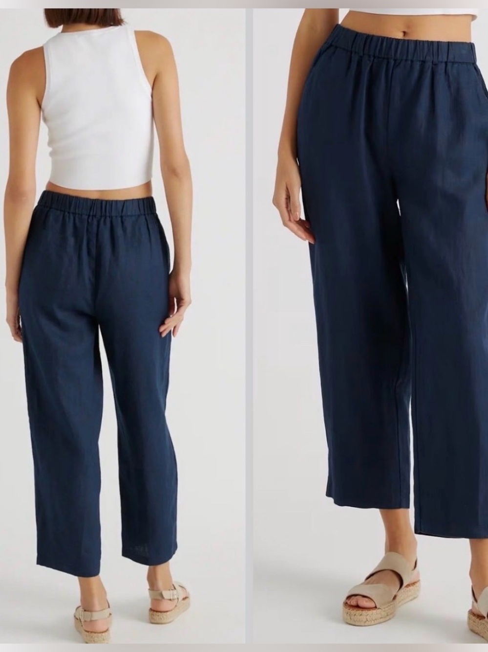 Quince 100% European Linen Pants Deep Navy XL